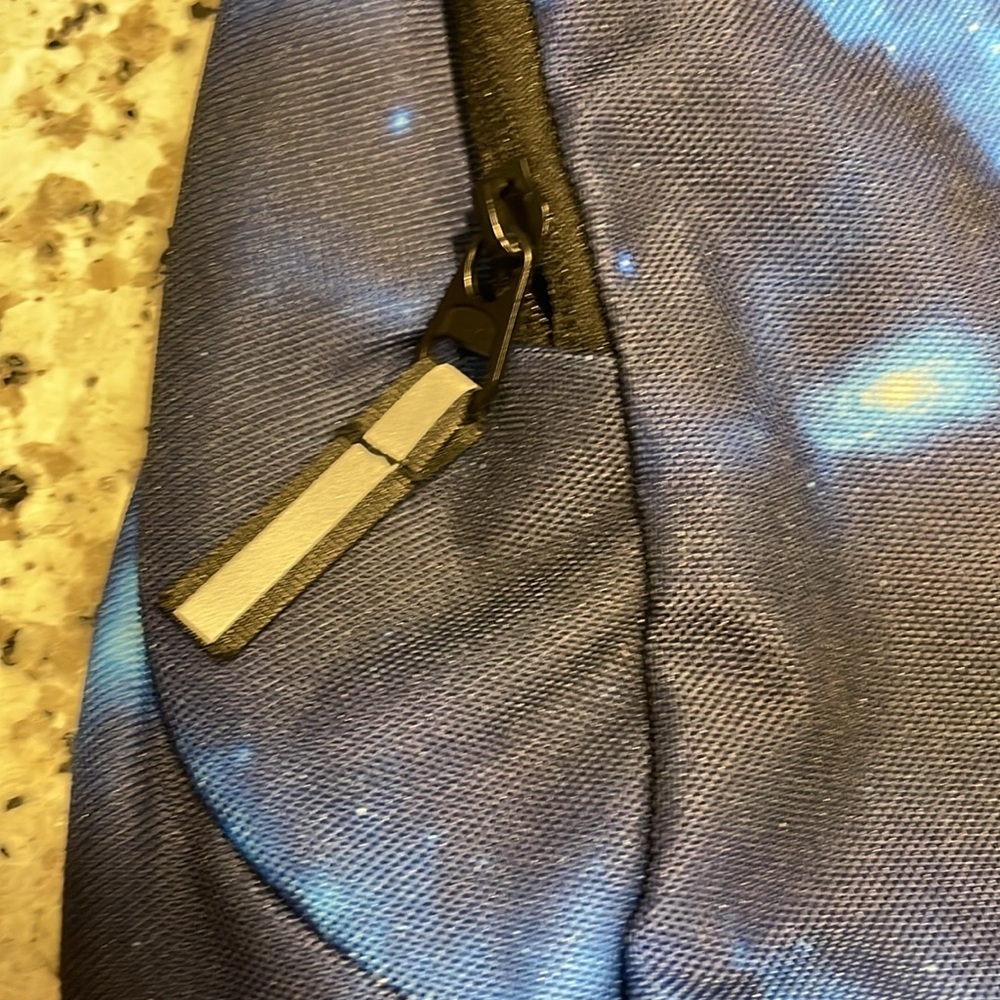 Universal Studios space dye blue sling bag with reflective strap unisex NWOT - Picture 5 of 11